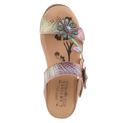 Spring Step L'Artiste Women's Aymee Slide Sandal Sky Blue Multi EU 41 / US 9.5-10