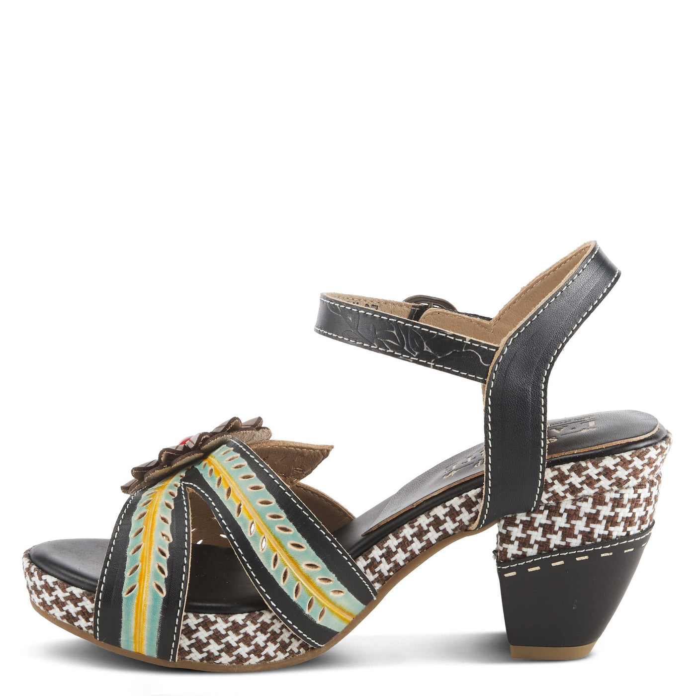 Spring Step L'Artiste Women's Astarr Ankle Strap High Heel Sandal Black Multi EU 37 / US 6.5-7