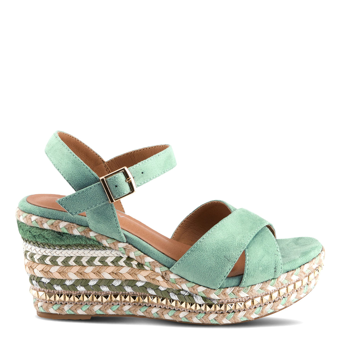 PATRIZIA Women's Sloane Wedge Sandal Teal EU 38 / US 7.5-8