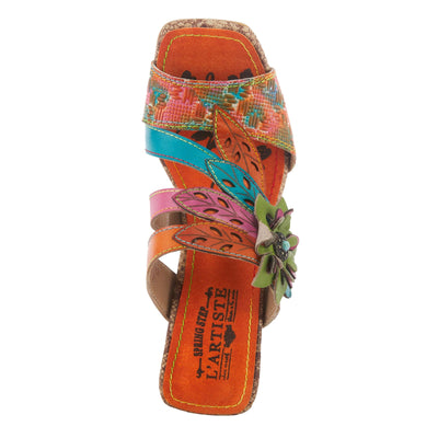 Spring Step L'Artiste Women's Izetru Slide Sandal Orange Multi EU 38 / US 7.5-8