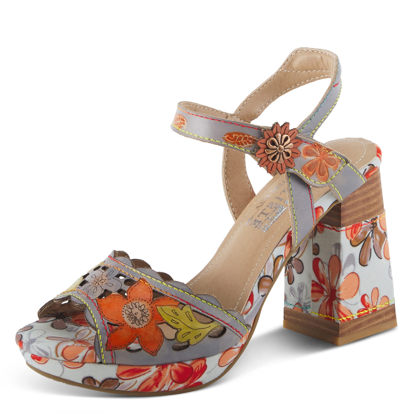 Spring Step L'Artiste Women's Avantgarde Back Strap High Heel Sandal Grey Multi EU 41 / US 9.5-10