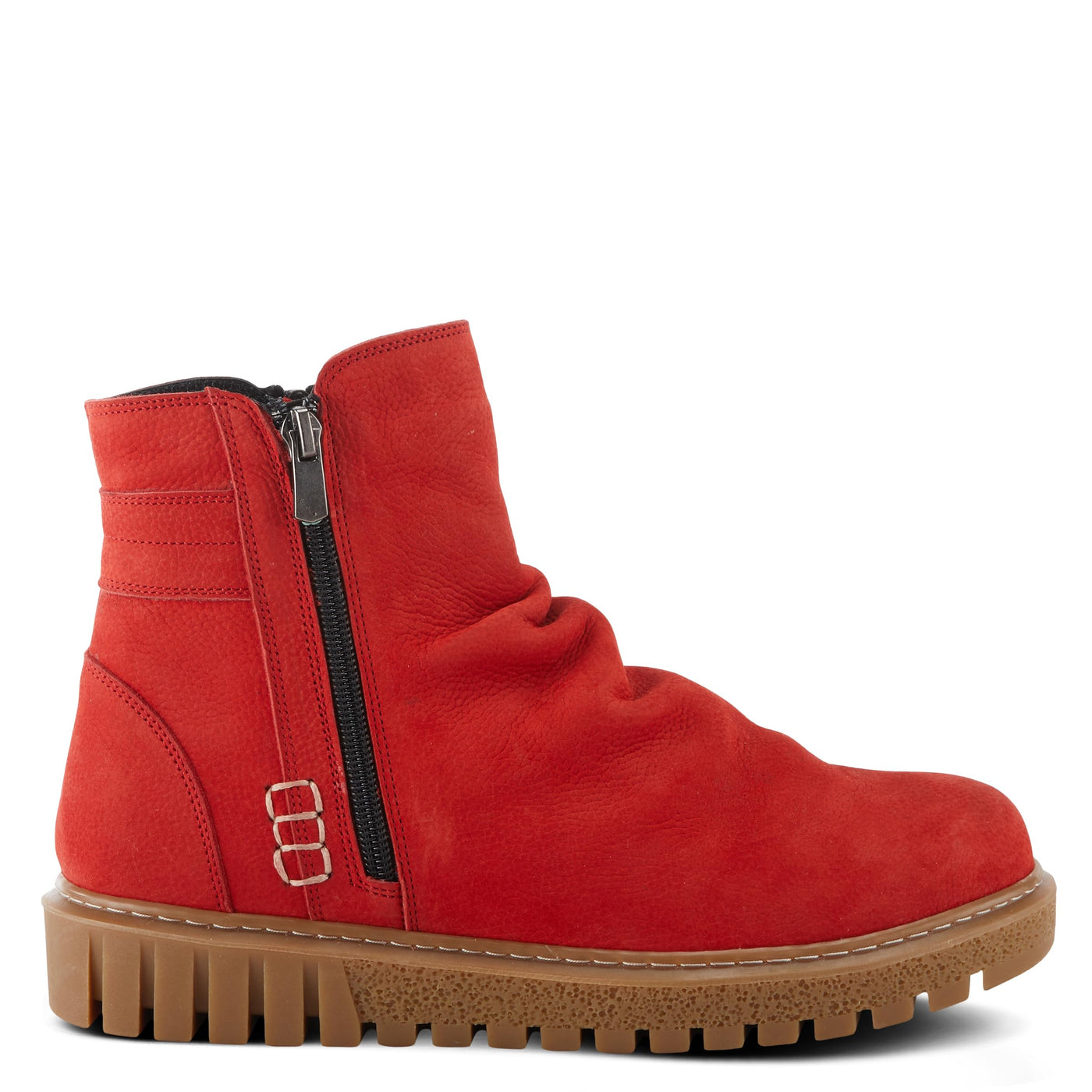 Spring Step Women's Addlyn Nubuck Leather Bootie Red Nubuck EU 35 / US 5