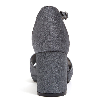Ninety Union Jazzy Glitzy Open Till Close Back Sandal, Pewter, 10