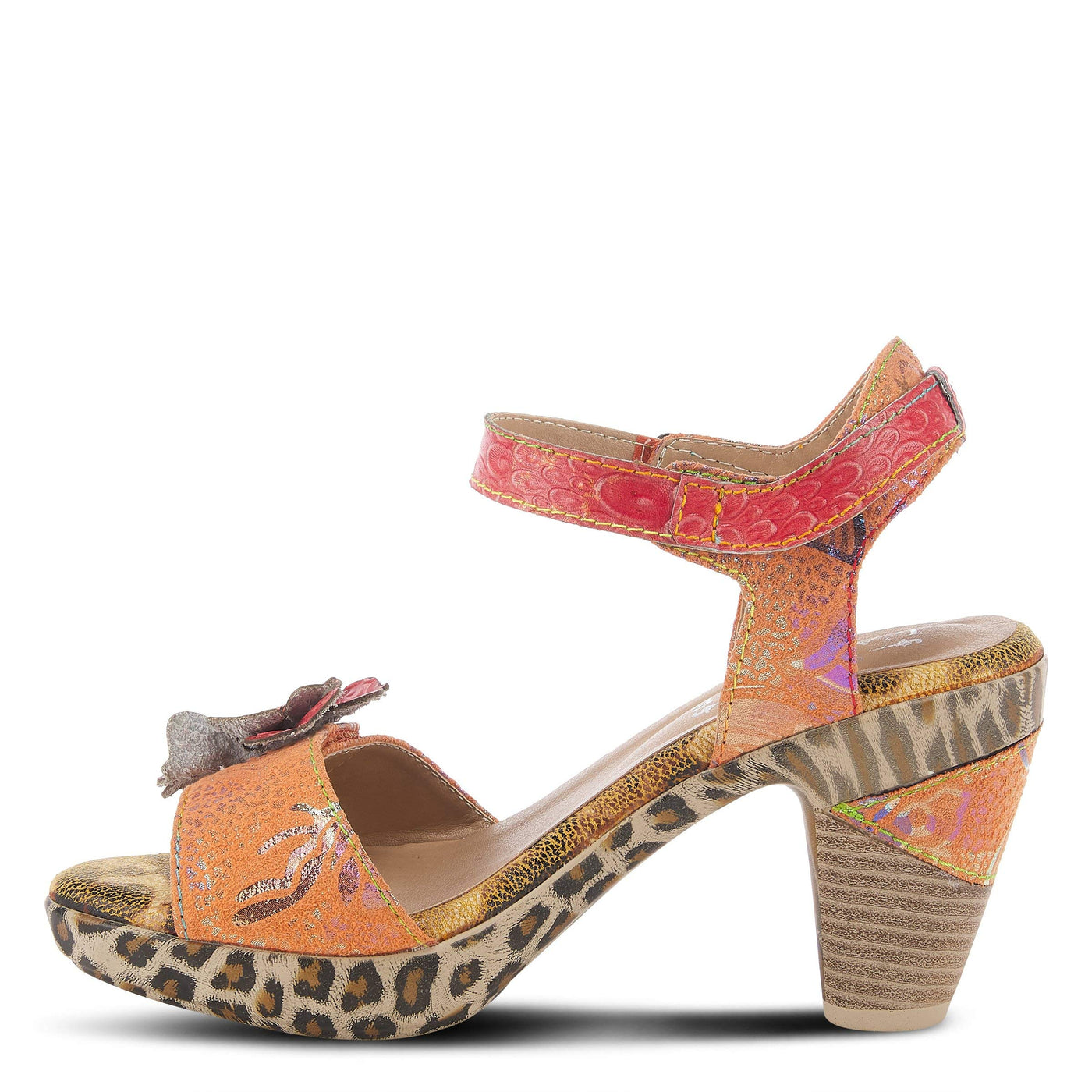 Spring Step L'Artiste Women's Wildcat Quarter Strap Sandal Peach Multi EU 35 / US 5