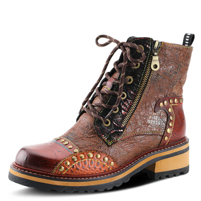 Spring Step L'Artiste Women's Rugup Bootie Brown Multi EU 38 / US 7.5-8