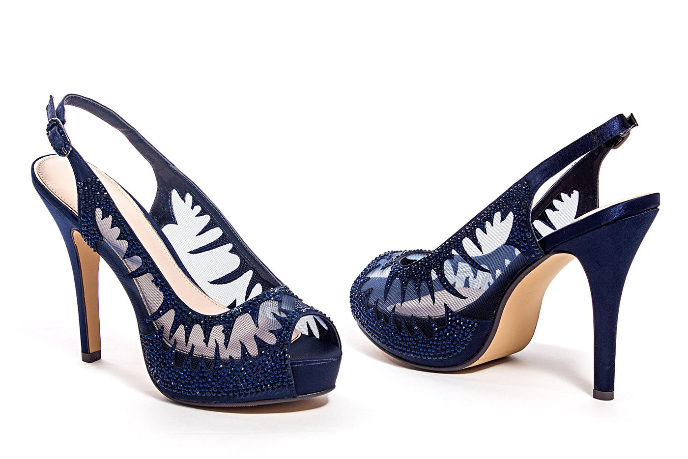 LADY COUTURE Women's MESH Platform with Stone Dream Navy 37