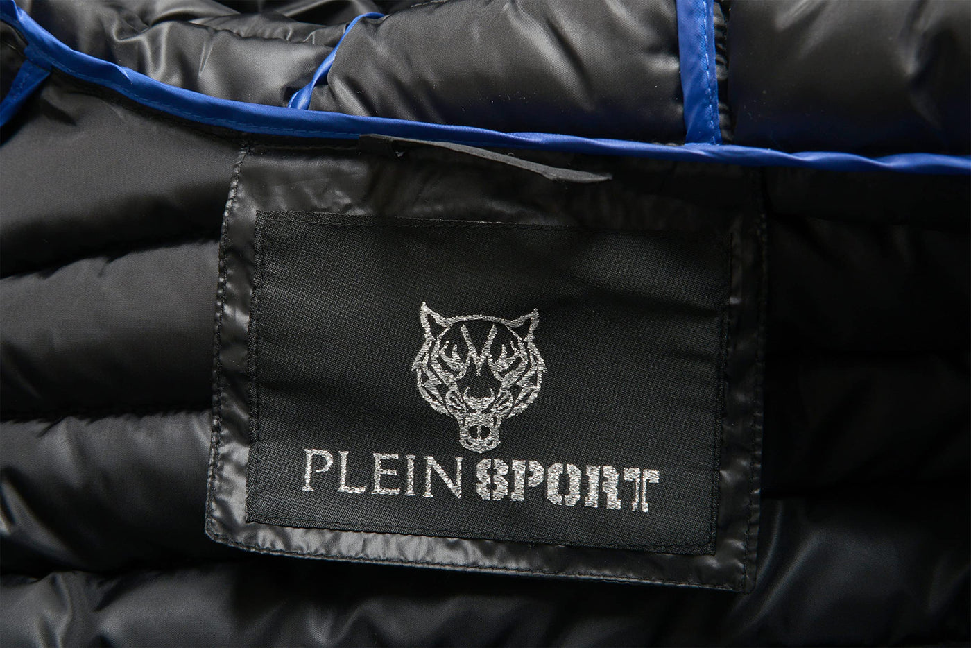 Plein Sport Men's Black Hooded Logo Print Zip Up Parka Jacket Sz US XL IT 54