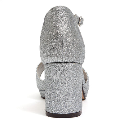 Ninety Union Jazzy Glitzy Open Till Close Back Sandal, Silver, 11