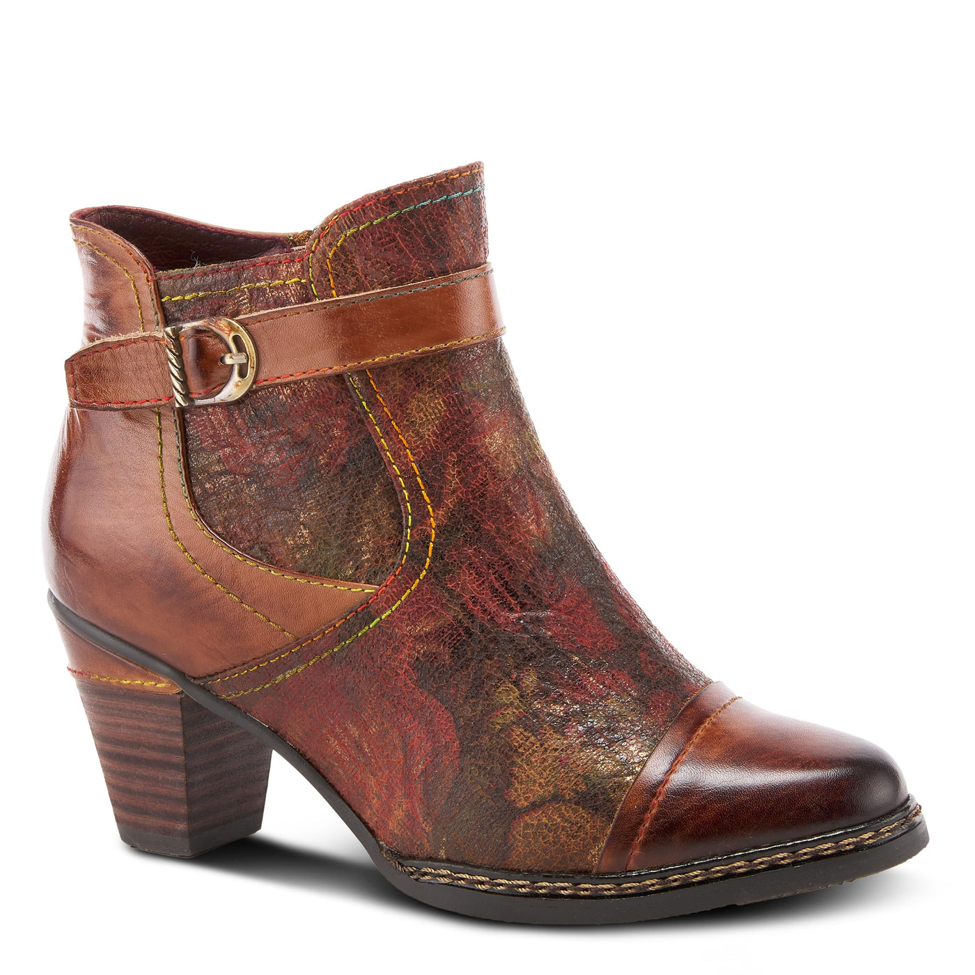 Spring Step L'Artiste Women's Captivate Leather Bootie Brown Multi EU 39 / US 8.5