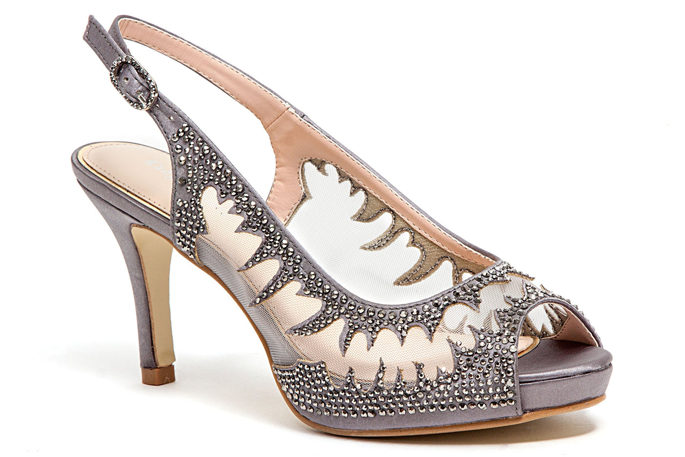 LADY COUTURE WOMEN'S MESH PLATFORM SLING BACK, SPICY PEWTER 42