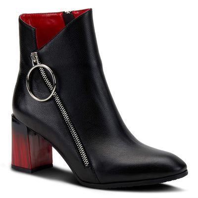 Azura Spring Step Fabulosa V Collar Ankle Boots for Women - Premium Leather Women's Chelsea Boots with Side Zippers - Black EU 40 / US 9