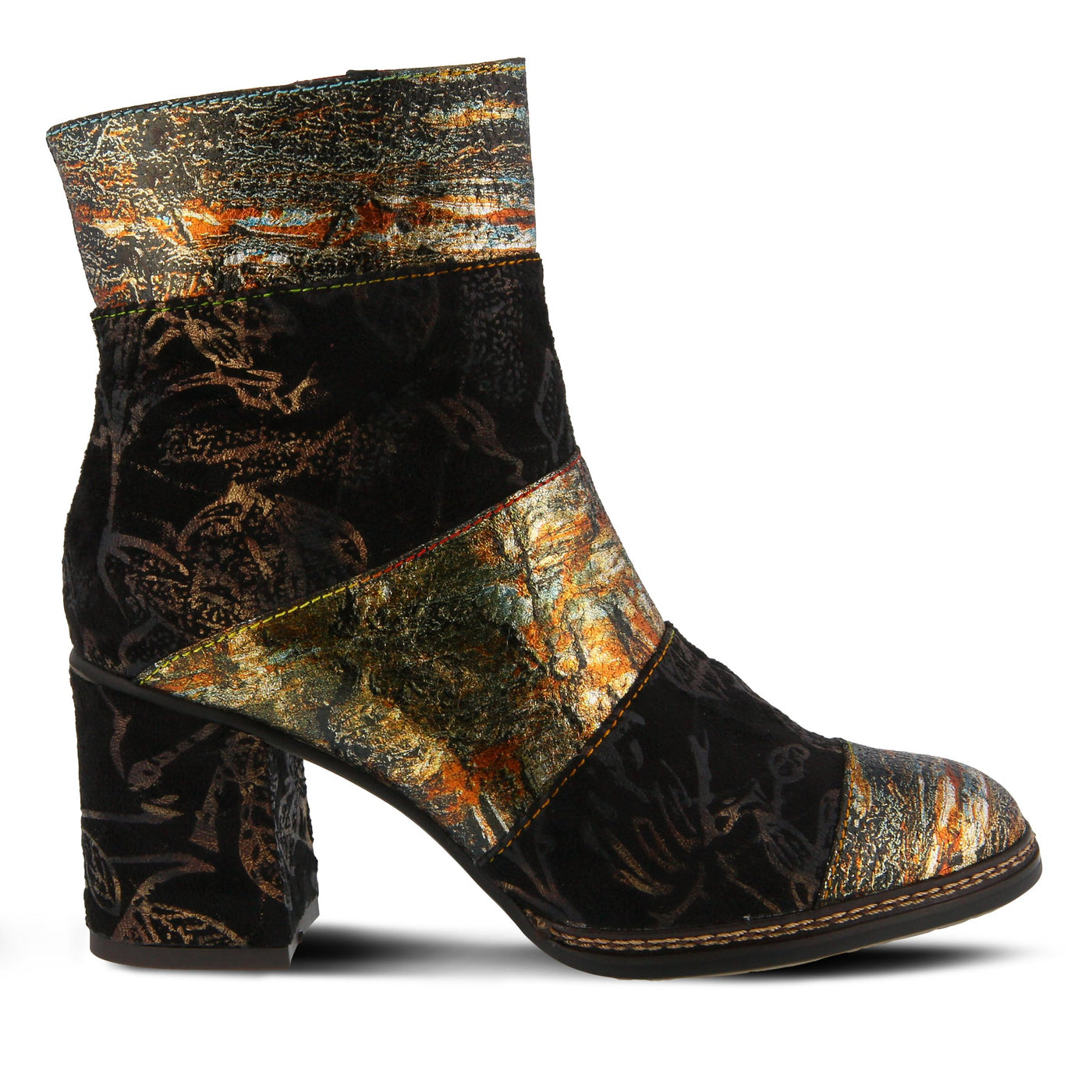 L’Artiste by Spring Step Women's Whitney Fashion Boot, Black/Multi, 37 Medium EU (6.5-7 US)
