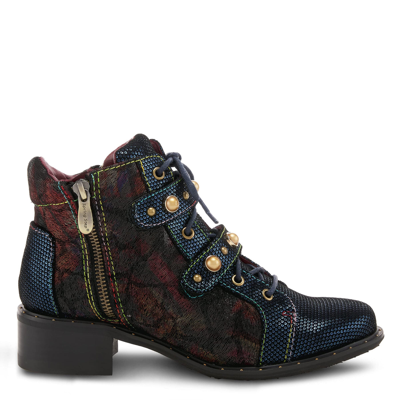 Spring Step L'Artiste Women's Chrissy Bootie Navy Multi EU 39 / US 8.5