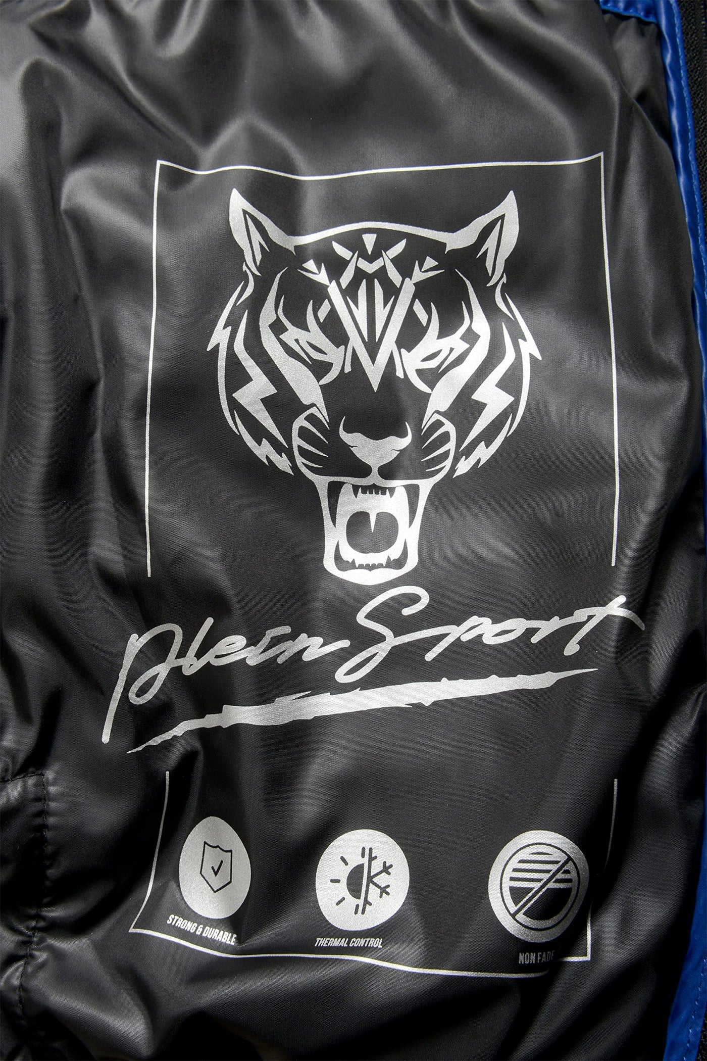 Plein Sport Men's Black Hooded Logo Print Zip Up Parka Jacket Sz US L IT 52