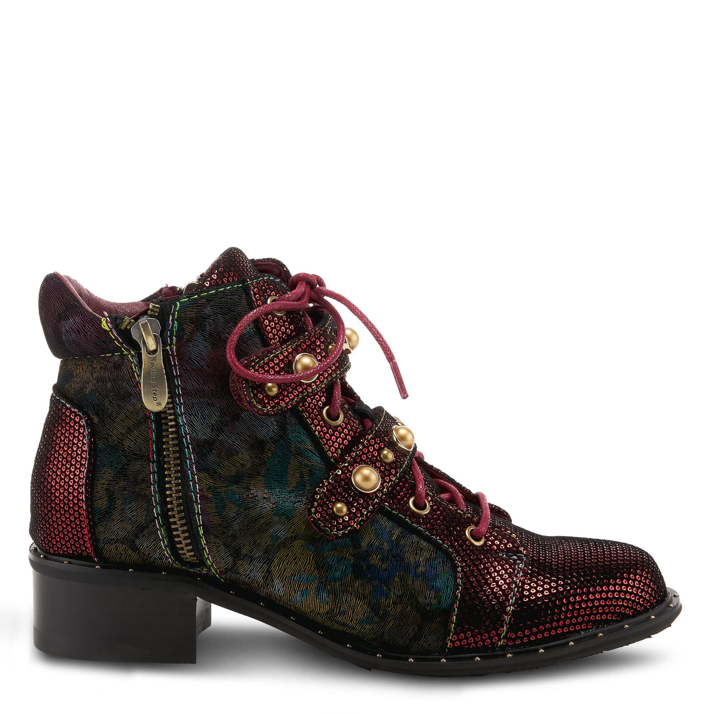 Spring Step L'Artiste Women's Chrissy Bootie Red Multi EU 41 / US 9.5-10