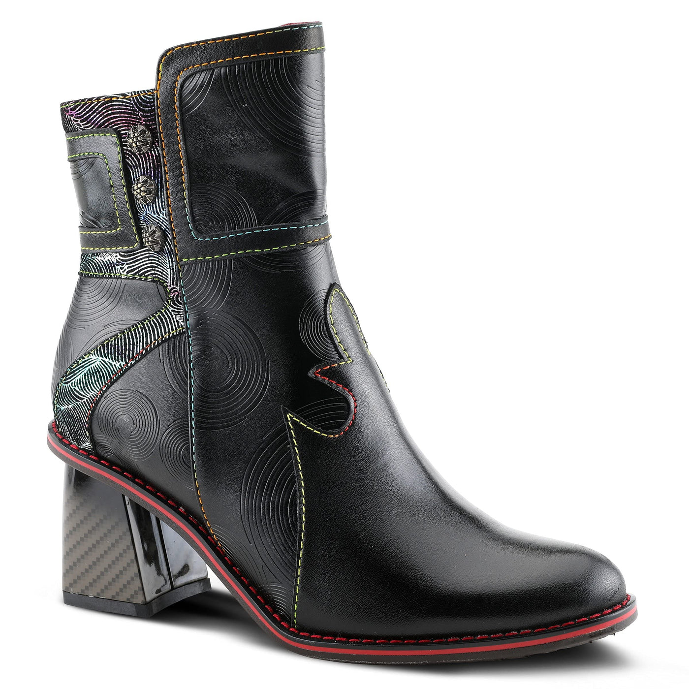Spring Step L'Artiste Women's Thunderbird Bootie Black Multi EU 38 / US 7.5-8