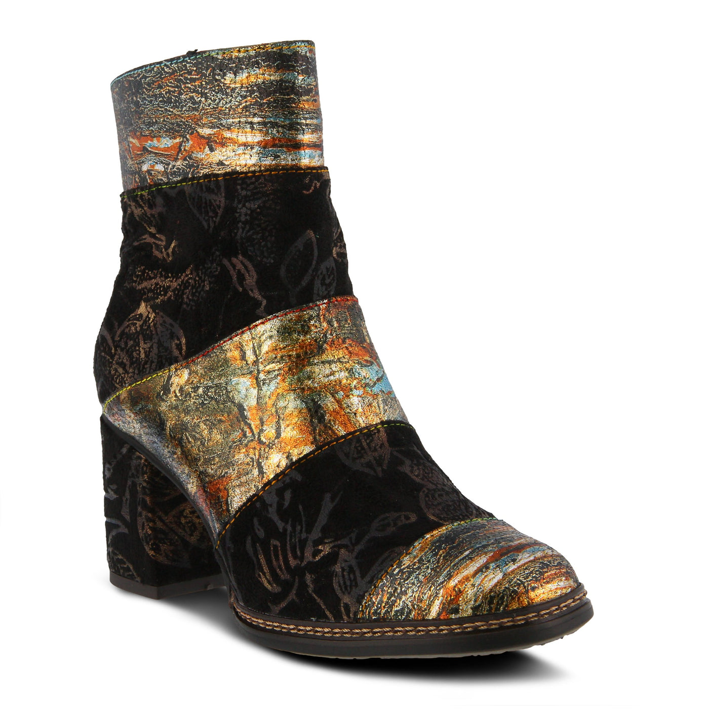 L’Artiste by Spring Step Women's Whitney Fashion Boot, Black/Multi, 37 Medium EU (6.5-7 US)