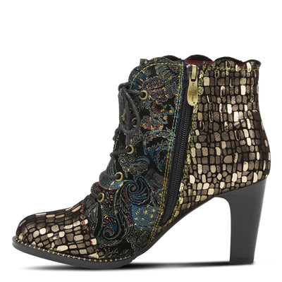 Spring Step L'Artiste Women's Glitterail Leather Bootie Gold Multi EU 41 / US 9.5-10