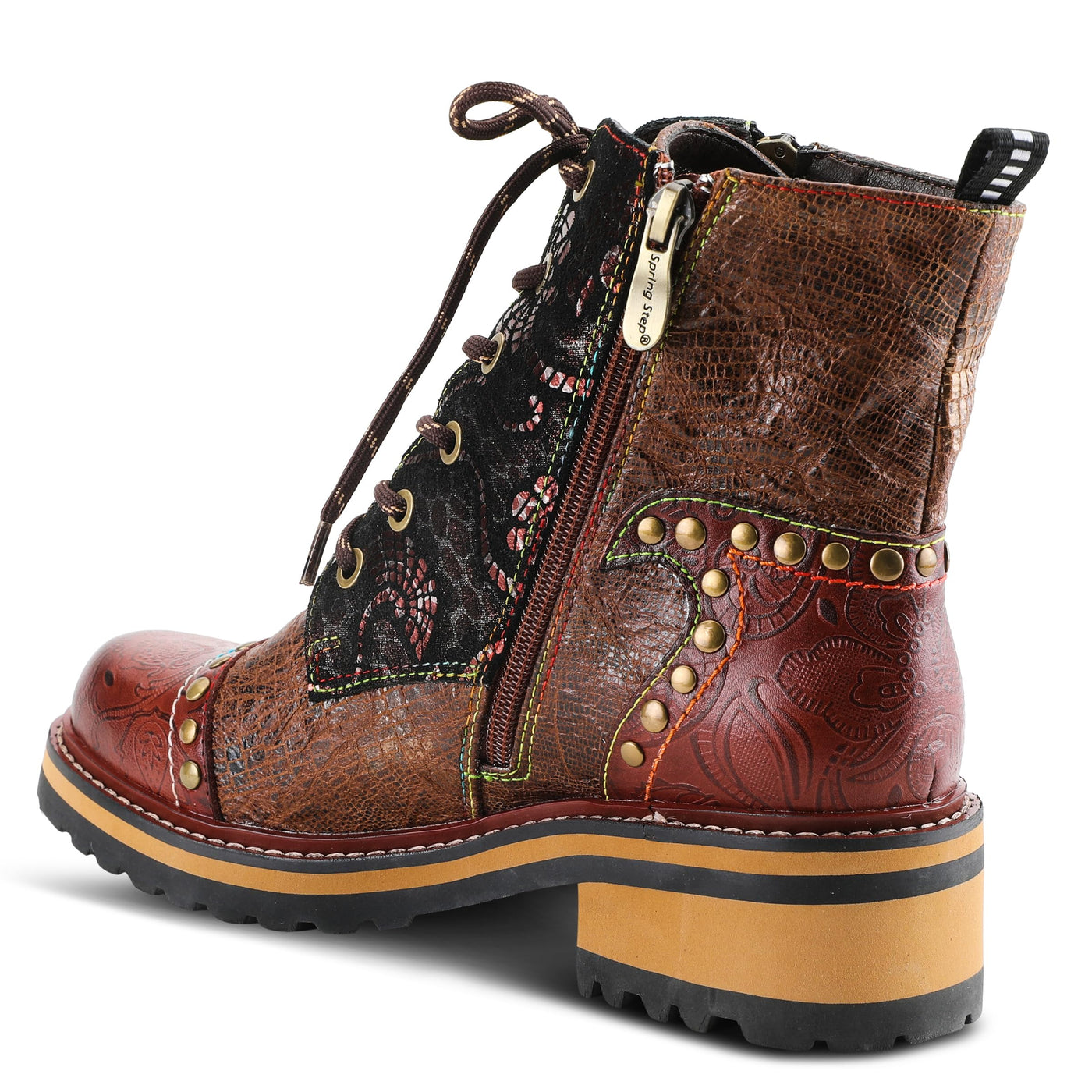 Spring Step L'Artiste Women's Rugup Bootie Brown Multi EU 42 / US 10.5-11