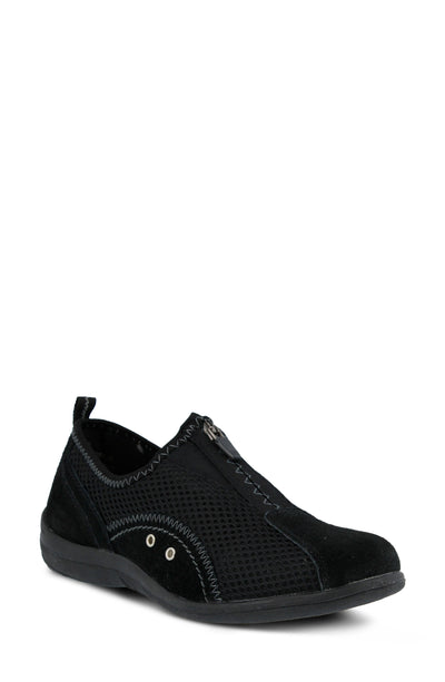 Spring Step Racer Zip Sneaker in Black Suede at Nordstrom, Size 10.5-11Us