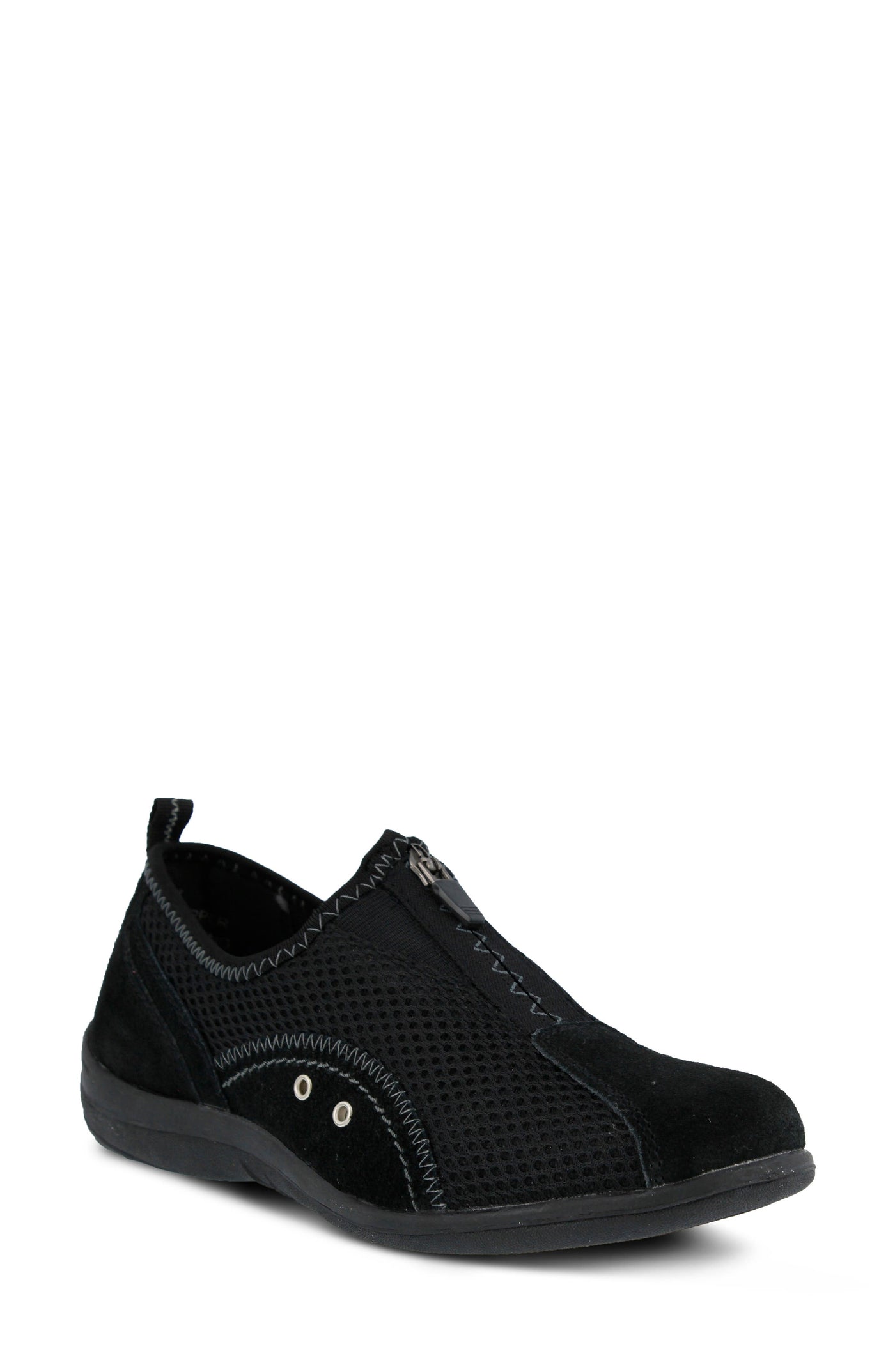 Spring Step Racer Zip Sneaker, Size 5.5-6Us in Black Suede at Nordstrom