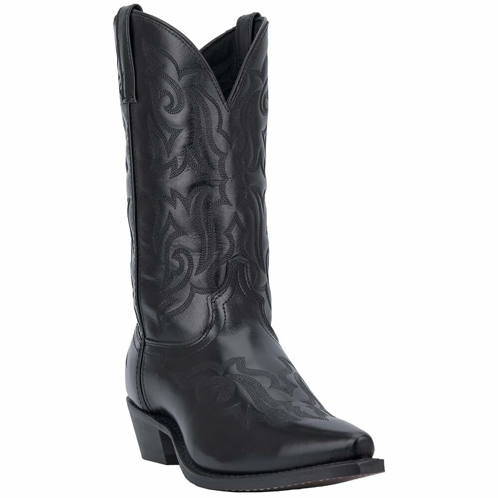 Laredo Mens Hawk Embroidered Snip Toe Casual Boots Mid Calf - Black - Size 8.5 3E