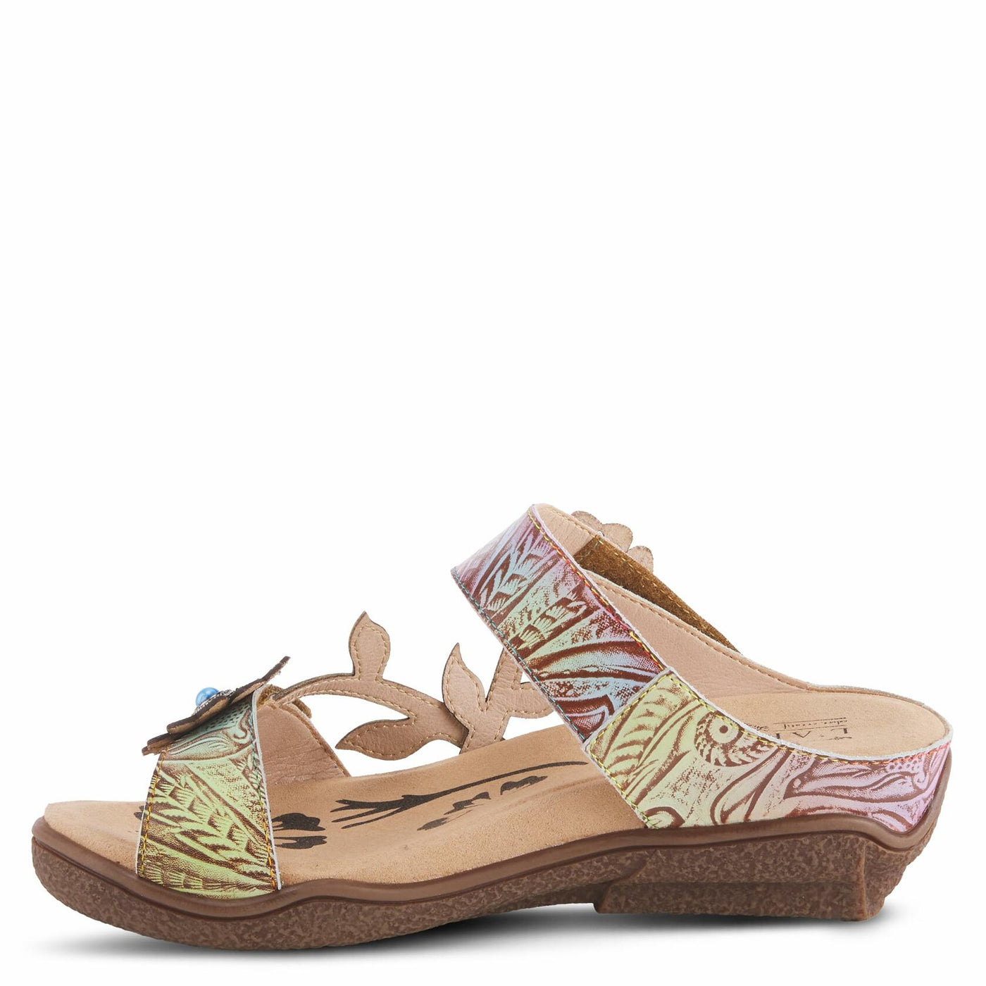 Spring Step L'Artiste Women's Aymee Slide Sandal Sky Blue Multi EU 37 / US 6.5-7