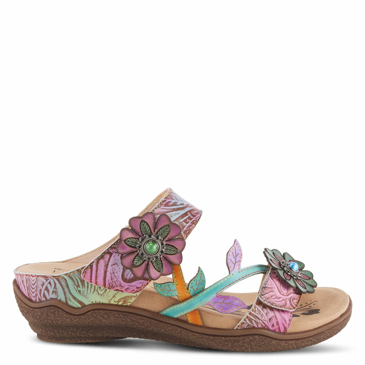 Spring Step L'Artiste Women's Aymee Slide Sandal Sky Blue Multi EU 37 / US 6.5-7