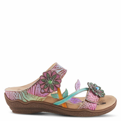Spring Step L'Artiste Women's Aymee Slide Sandal Sky Blue Multi EU 37 / US 6.5-7