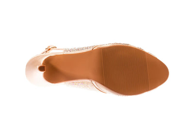 Lady Couture Adore Mid Heel Rhinestone Slingback, Champagne, 11