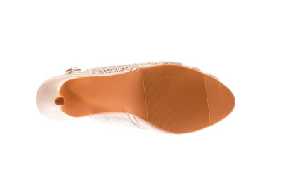 Lady Couture Adore Mid Heel Rhinestone Slingback, Silver, 13