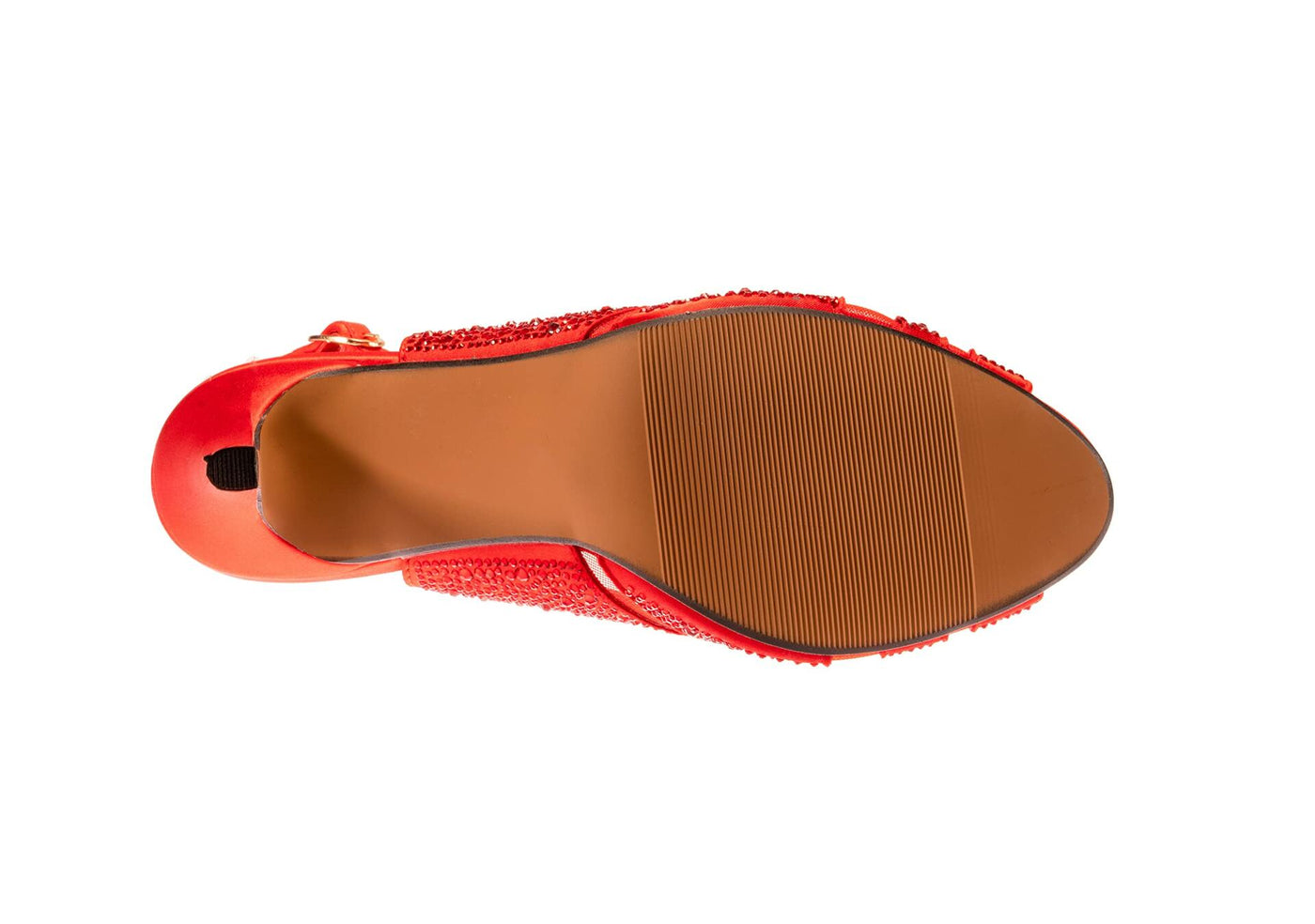 Lady Couture Adore Mid Heel Rhinestone Slingback, Red, 5