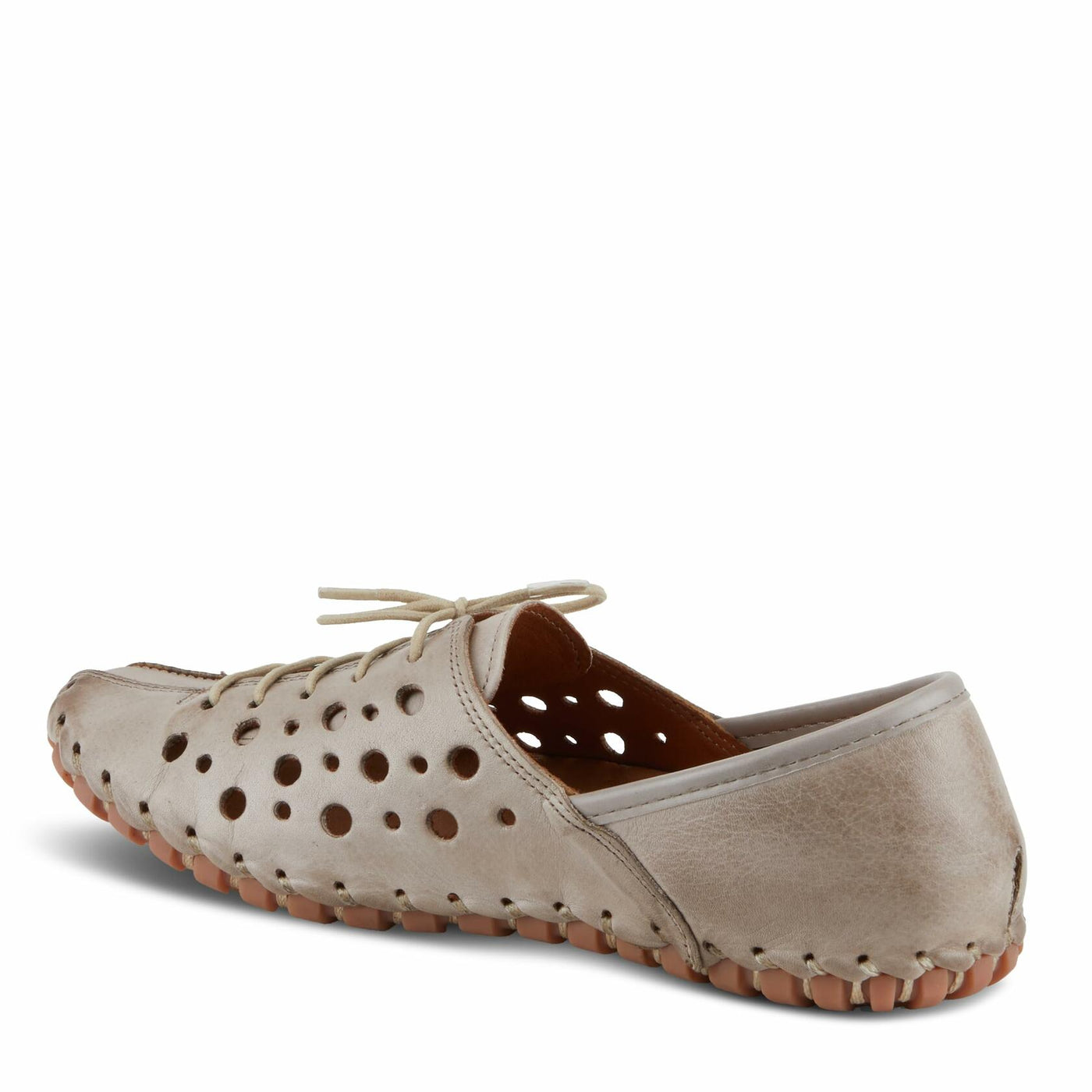 Spring Step Women's Moonwalk Leather Slip-On Loafer with Elastic Laces Grey EU 44/12.5-13