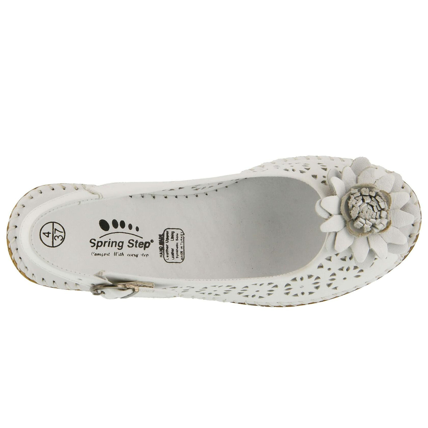 Spring Step Women's Belford Slingback Sandal White EU 37 / US 6.5-7