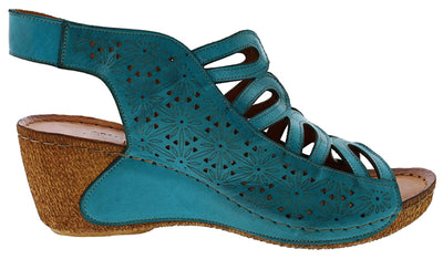 Spring Step Women's Inocencia Slingback Sandal Turquoise EU 37 / US 6.5-7