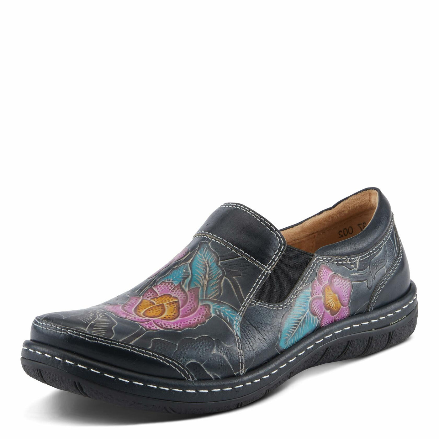 L'Artiste by Spring Step Women's Annawan Loafer Flat, Black Multi, 8