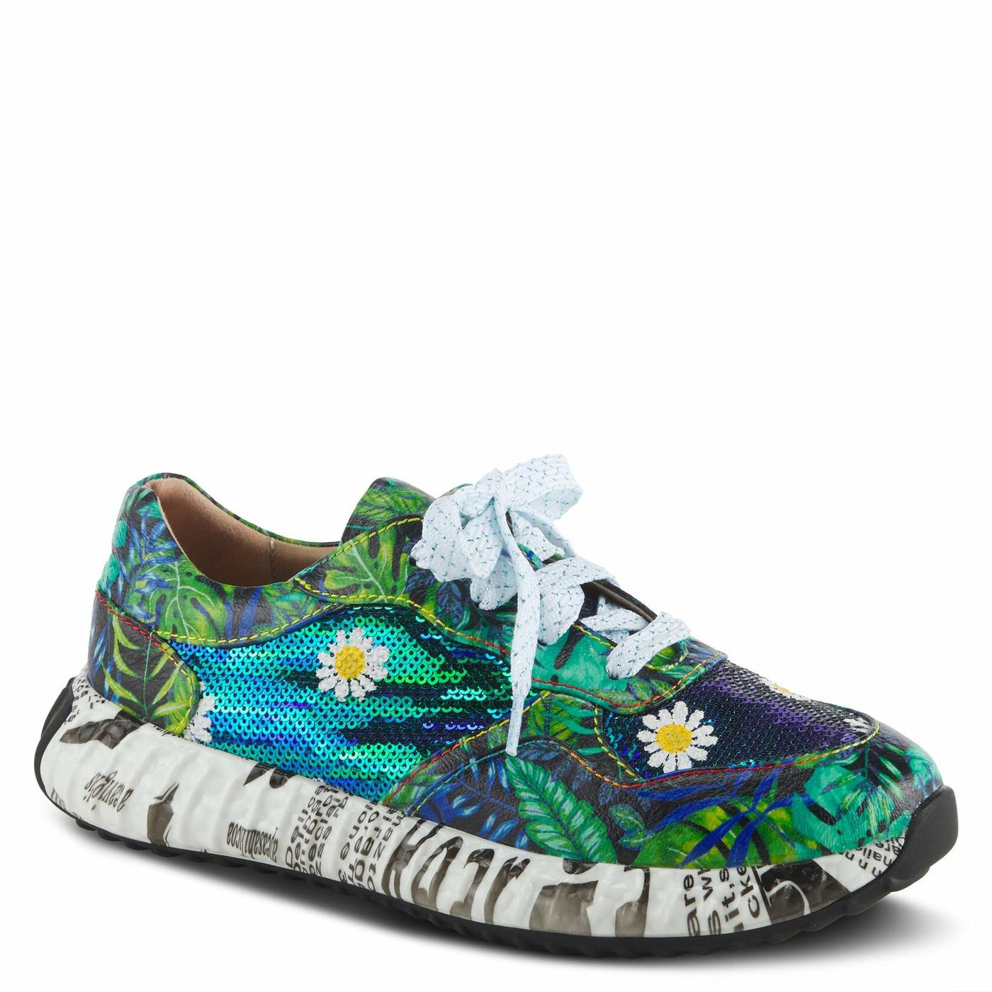 Spring Step L'Artiste Women's Zingy Fashion Sneaker Green Multi EU 37 / US 6.5-7