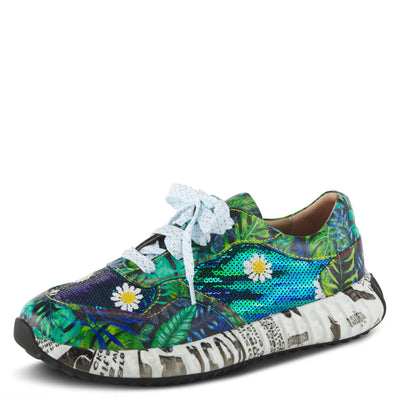 Spring Step L'Artiste Women's Zingy Fashion Sneaker Green Multi EU 37 / US 6.5-7