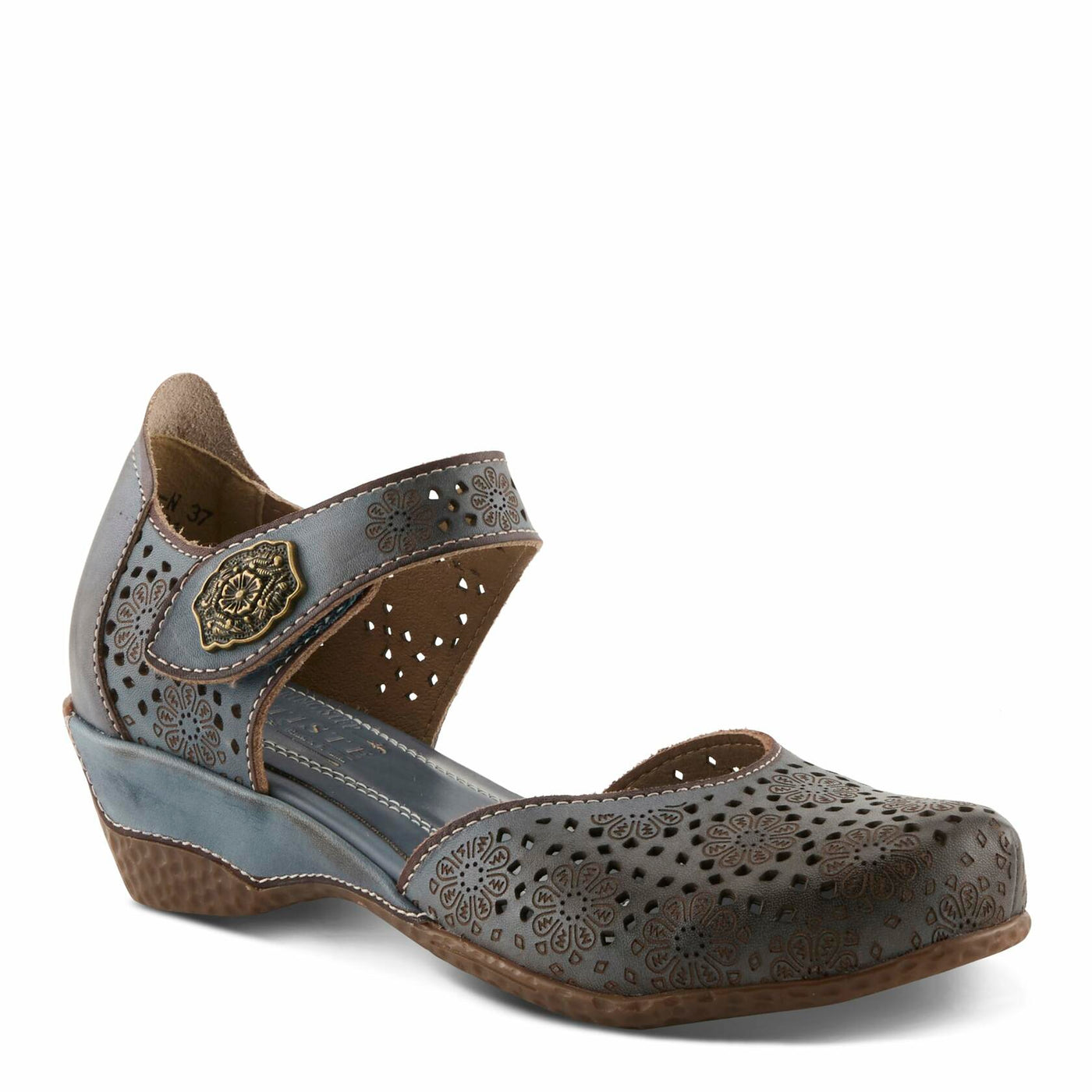 Spring Step L'Artiste Women's Americana Wedge Mary Jane Shoe Navy EU 42 / US 10.5-11