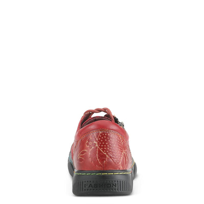 L'Artiste by Spring Step Women's Danli-Bloom Sneaker – Hand-Painted Leather Platform Shoes with Zipper & Lace-Up Closure, Removable Insole, Rainbow Stitching, Comfort Fit Black Multi EU 42/10.5-11