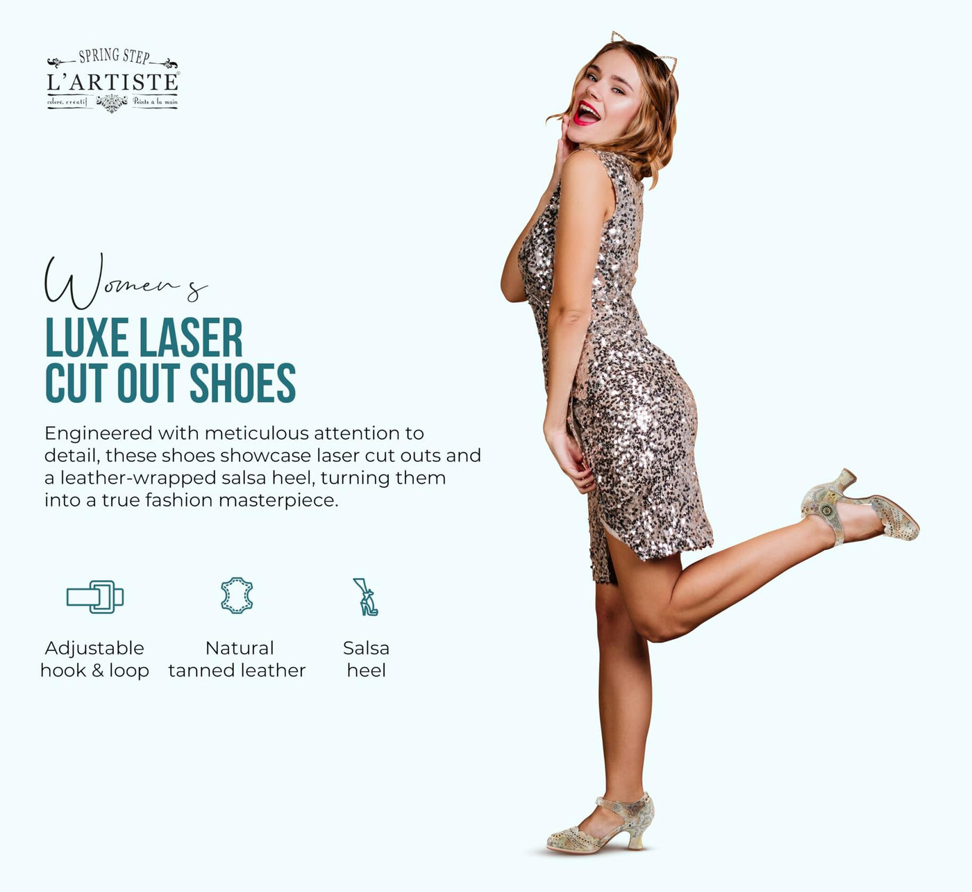 L'Artiste by Spring Step Women's Luxe Pump, Beige Multi, 7.5-8