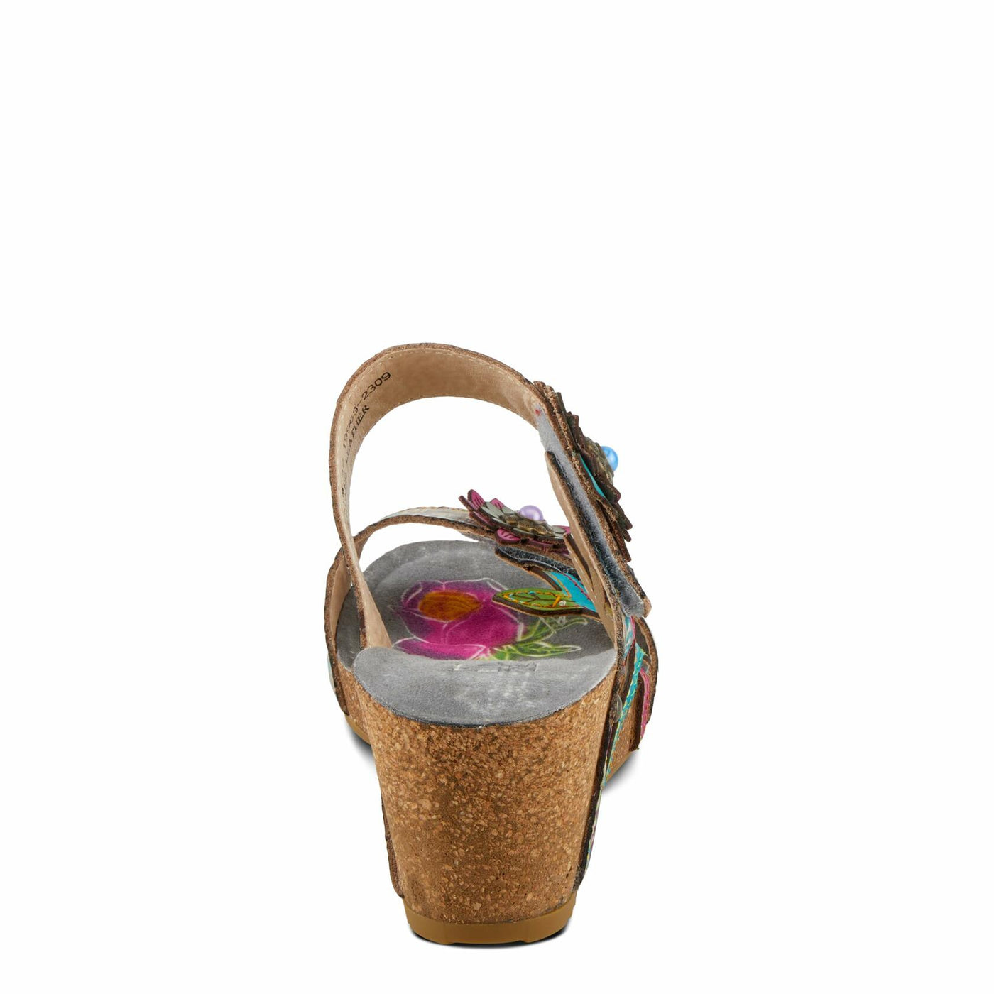 L'Artiste by Spring Step Women's Moai Sandal, Grey Multi, 6.5-7