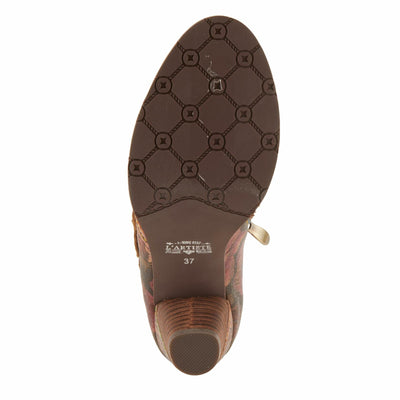 Spring Step L'Artiste Graphic Shoes for Women - Comfortable Womens Booties - Ladies Shoes with Zipper Closure and Microsuede Insole - Brown Multi EU 36 / US 5.5-6