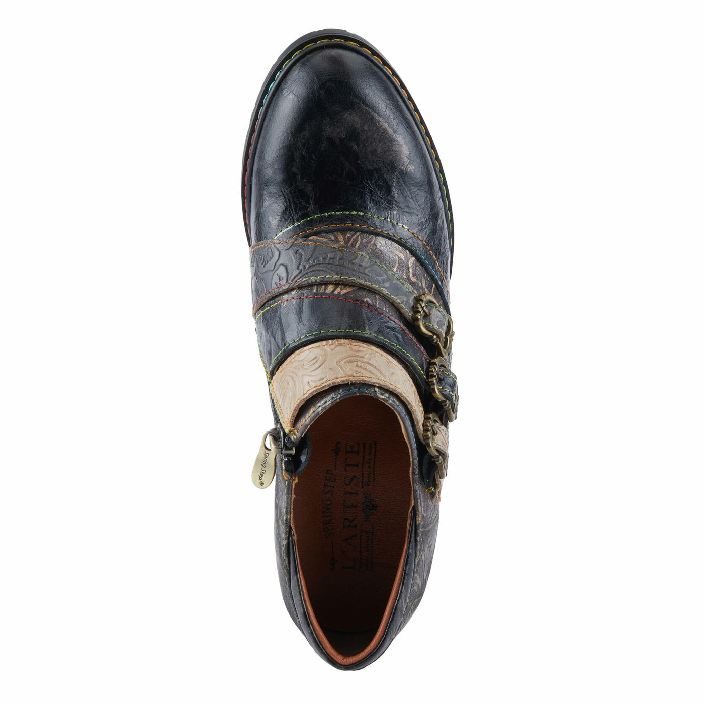 L'Artiste by Spring Step Women's Graphic Pump, Black Metallic, 6