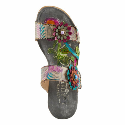 L'Artiste by Spring Step Women's Moai Sandal, Grey Multi, 6.5-7