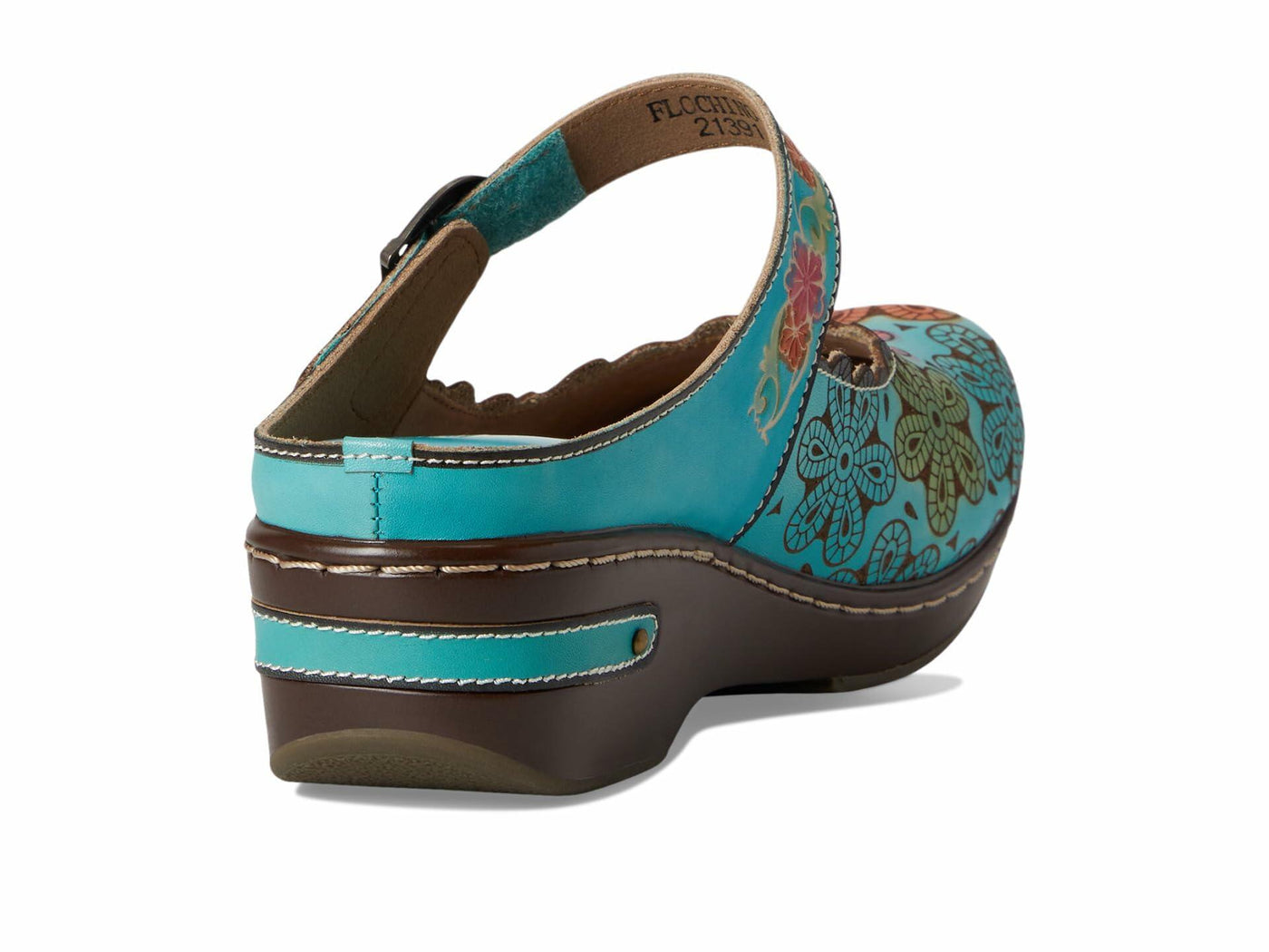 L'Artiste by Spring Step Women's Flochino Clog, Turquoise Multi, 9.5-10