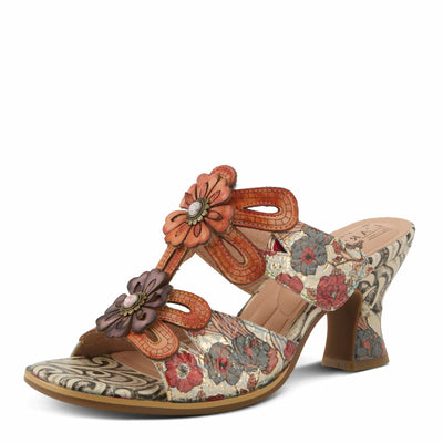 L'Artiste by Spring Step Women's Alania Sandal, Orange Multi, 8.5