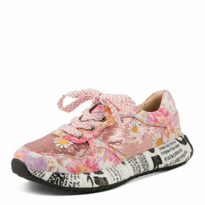 L'Artiste by Spring Step Women's Zingy Sneaker, Pink Multi, 10.5-11