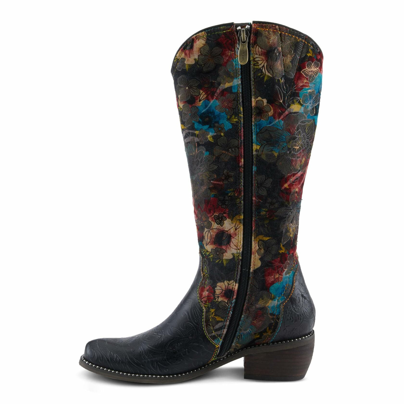 L'Artiste by Spring Step Women's Rodeo Queen-Viv Knee High Boot, Black Multi, 8.5