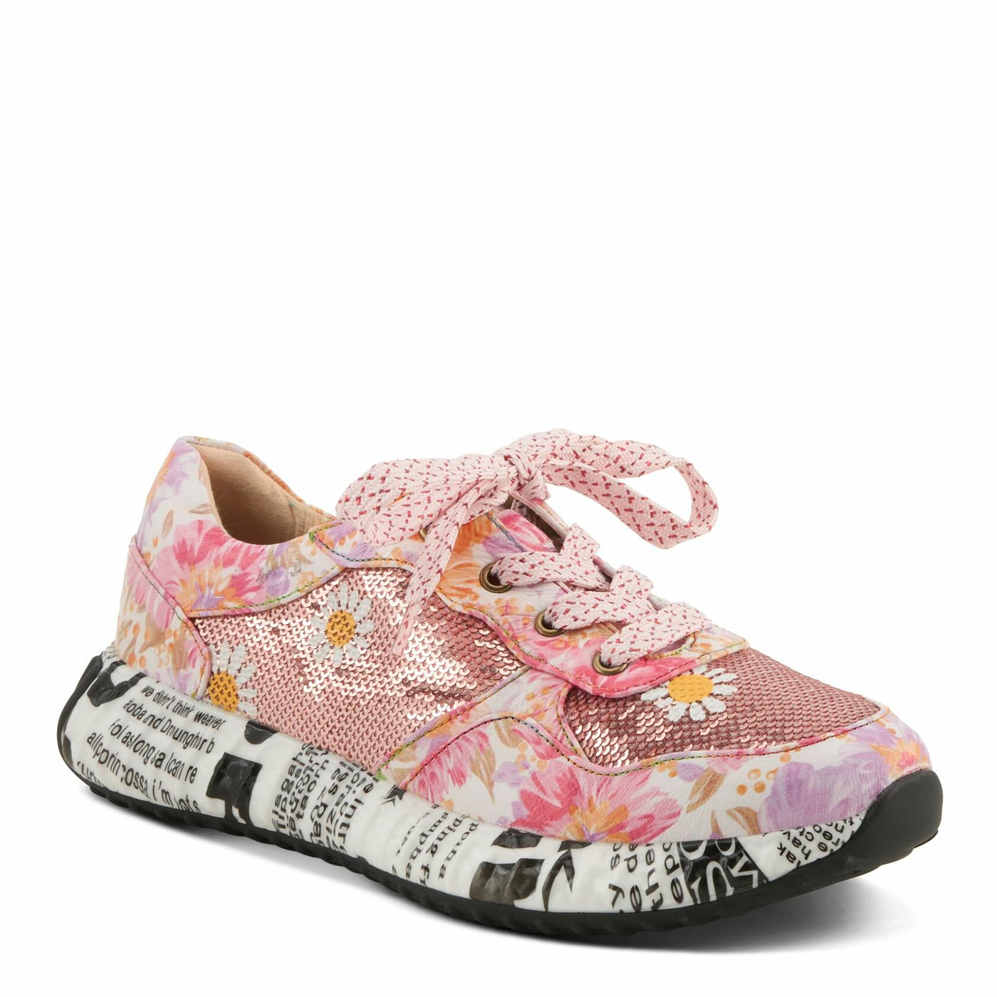 L'Artiste by Spring Step Women's Zingy Sneaker, Pink Multi, 6.5-7